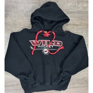 Minnesota MN Wild NHL Lace-Up Black Hoodie Sweatshirt Men S Hockey Red Black